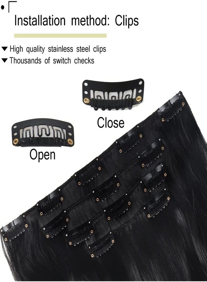 برافراجيا شعر مستعار كامل الرأس للنساء من برافراجيا، قطع شعر صناعية بطول 22 بوصة مع 5 مشابك، شعر مستعار رخيص ورقيق وغير متشابك للنساء والفتيات (أسود) - Image 4