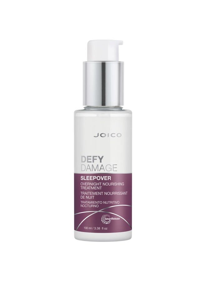JOICO Defy Damage Sleepover Overnight Nourishing Treatment | Instantly Softens & Smooths | Strengthen Bonds | Reduce Breakage & Split Ends | No Rinse Formula | With Arginine & Keratin | 3.38 oz - Image 1