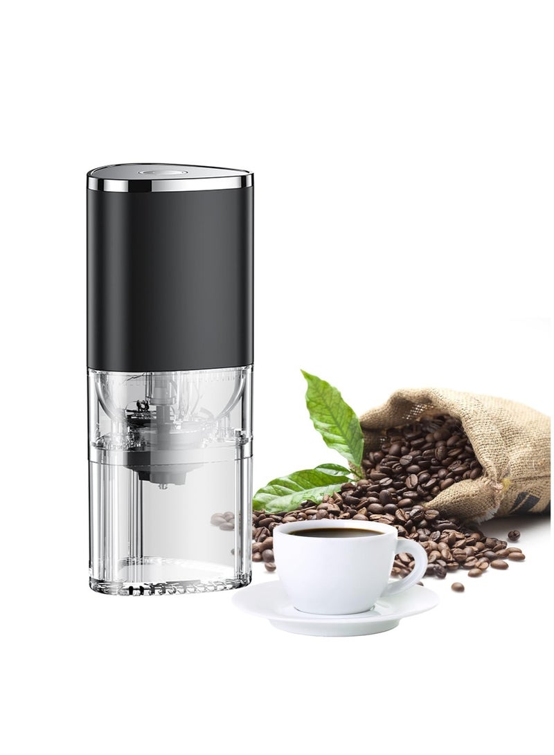 Excefore Electric Coffee Grinder Portable Mini Burr Coffee Bean Grinders with Adjustable Grind Size USB Rechargeable Simple Push Button Operation for Home Office or Travel 30g 155ML - Image 1
