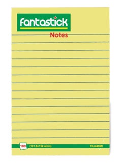 Fantastick 100-Piece Ruled Sticky Notes 4x6 Inch Size Yellow  - Image 1