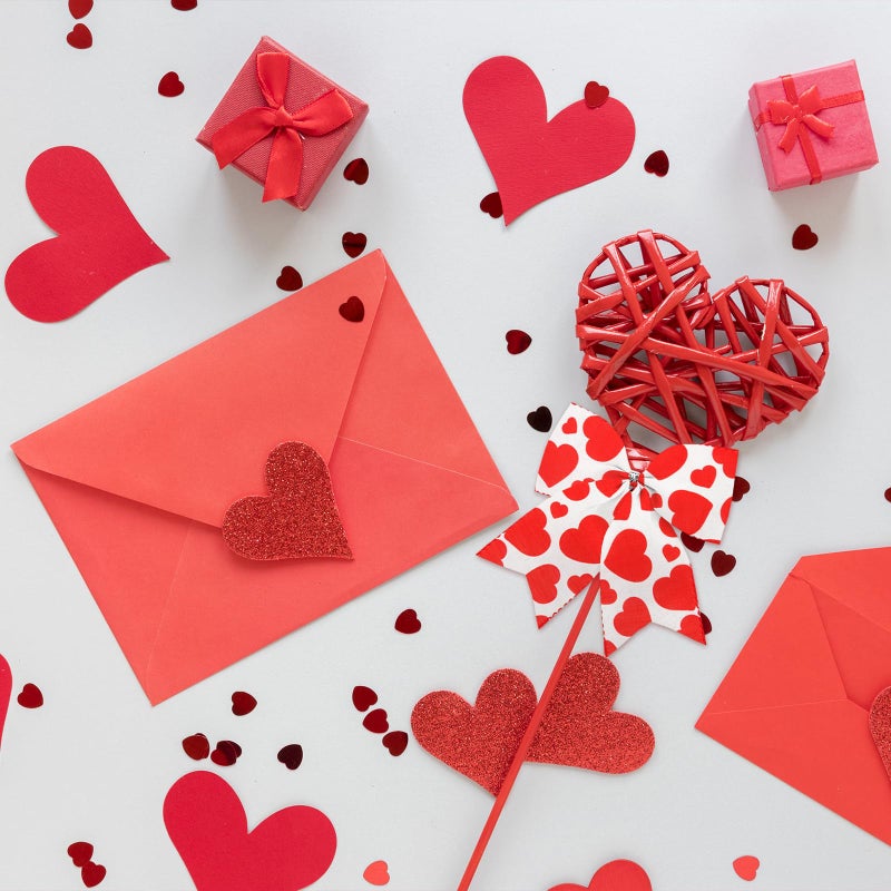 Glodecart Valentine's Day Ribbon - Wired Red Hearts, 2.5" X 10 Yard for Wreath Bow Wrapping Gift & Party Supplies - Image 3