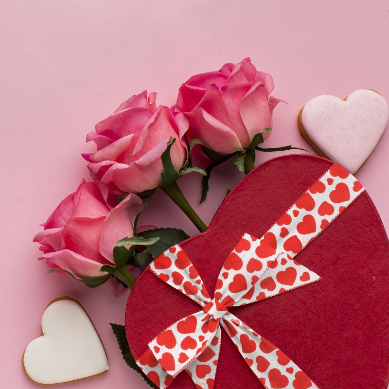 Glodecart Valentine's Day Ribbon - Wired Red Hearts, 2.5" X 10 Yard for Wreath Bow Wrapping Gift & Party Supplies - Image 5