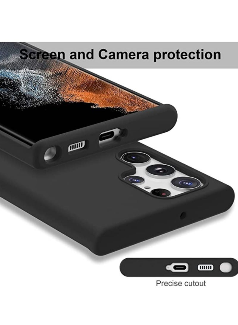 ELTRAZONE Liquid Silicon Case Compatible with Samsung Galaxy S22 ULTRA, Shock-Proof Soft Gel Rubber Matte Finish Cover designed for Samsung Galaxy S22 ULTRA 6.80’ (2022)- Black - Image 5