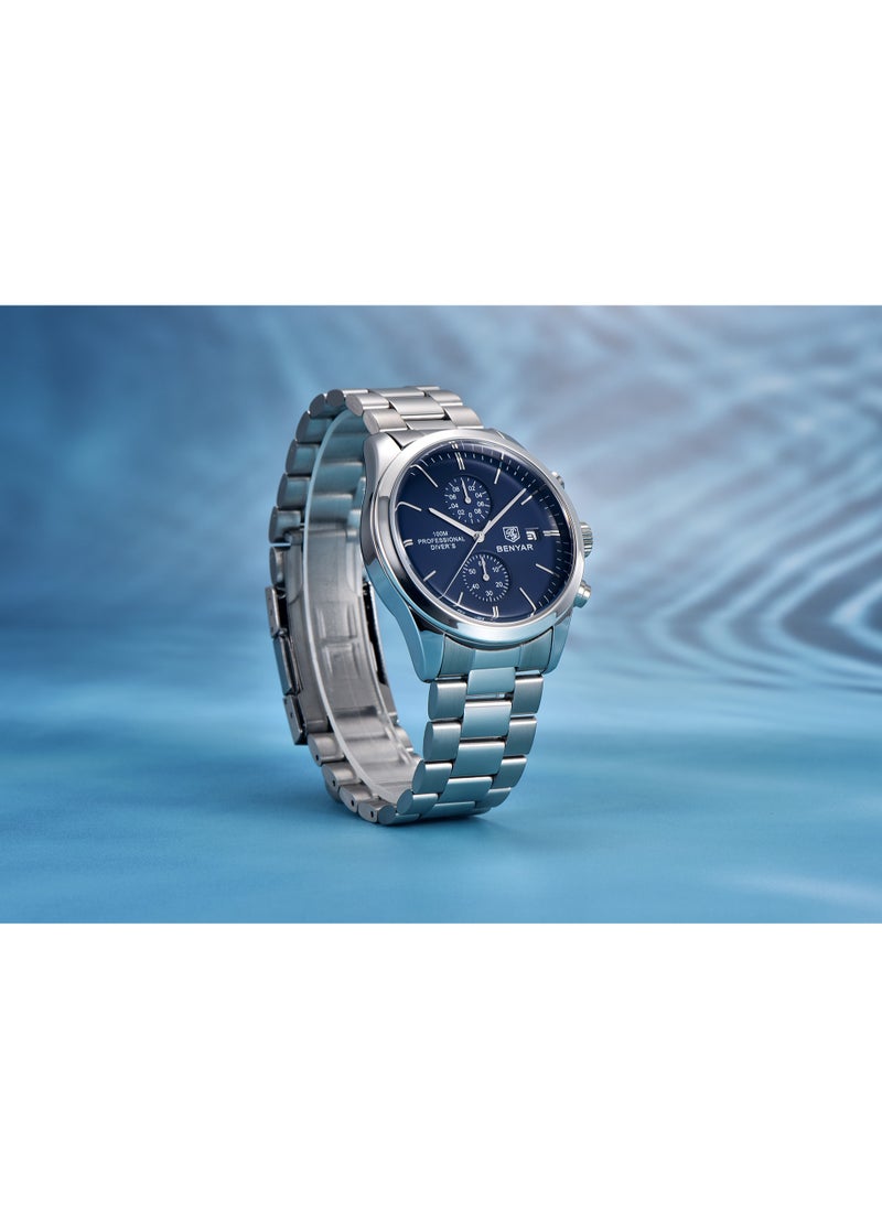 BENYAR - Watches for Men Luxury Men's Watches Stainless Steel Quartz Water Resistant Watches - Image 1