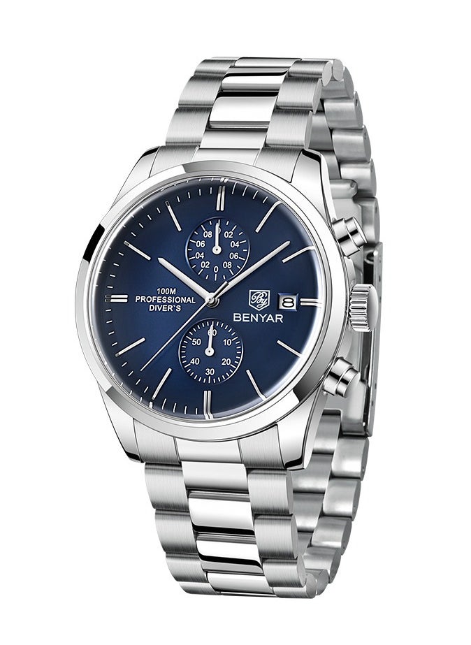 BENYAR - Watches for Men Luxury Men's Watches Stainless Steel Quartz Water Resistant Watches - Image 1