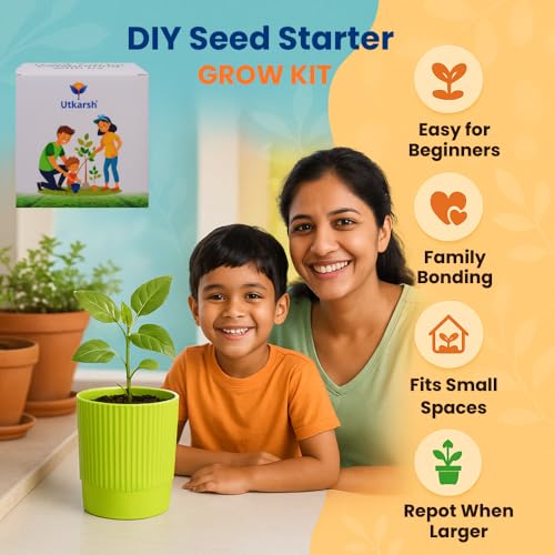 Utkarsh Italian Basil Seed Starter DIY Grow Kit for Gifting | Best Eco-Friendly Return Gift Ideas for Kids & Beginners | Easy to Grow it Yourself Gardening Set for Home & Kitchen Garden | Pack of 1 - Image 4