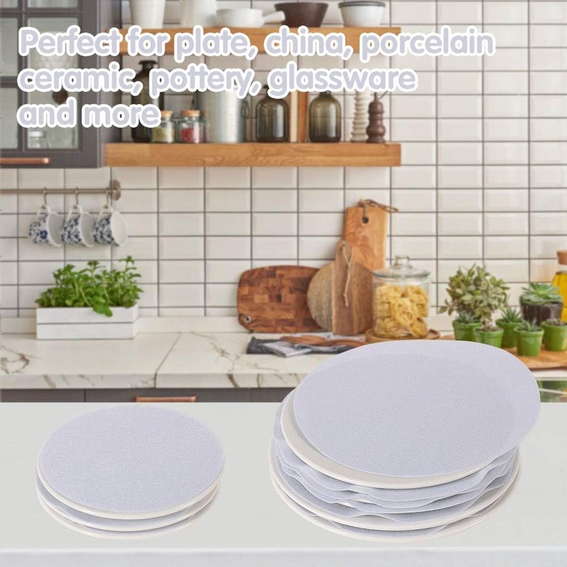 YQL Soft Felt Plate Protectors, Set of 30 and 2 Different Size, Plate Separators Pads China Storage Dividers Protectors Dish Protectors Pads for Protecting and Stacking Your Cookware - Image 3