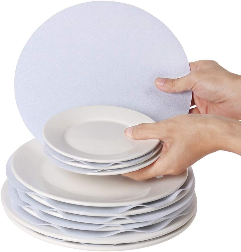 YQL Soft Felt Plate Protectors, Set of 30 and 2 Different Size, Plate Separators Pads China Storage Dividers Protectors Dish Protectors Pads for Protecting and Stacking Your Cookware - Image 5