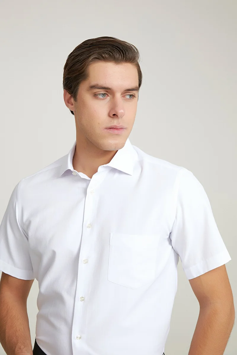 D'S DAMAT Slim Fit White Dobby Shirt