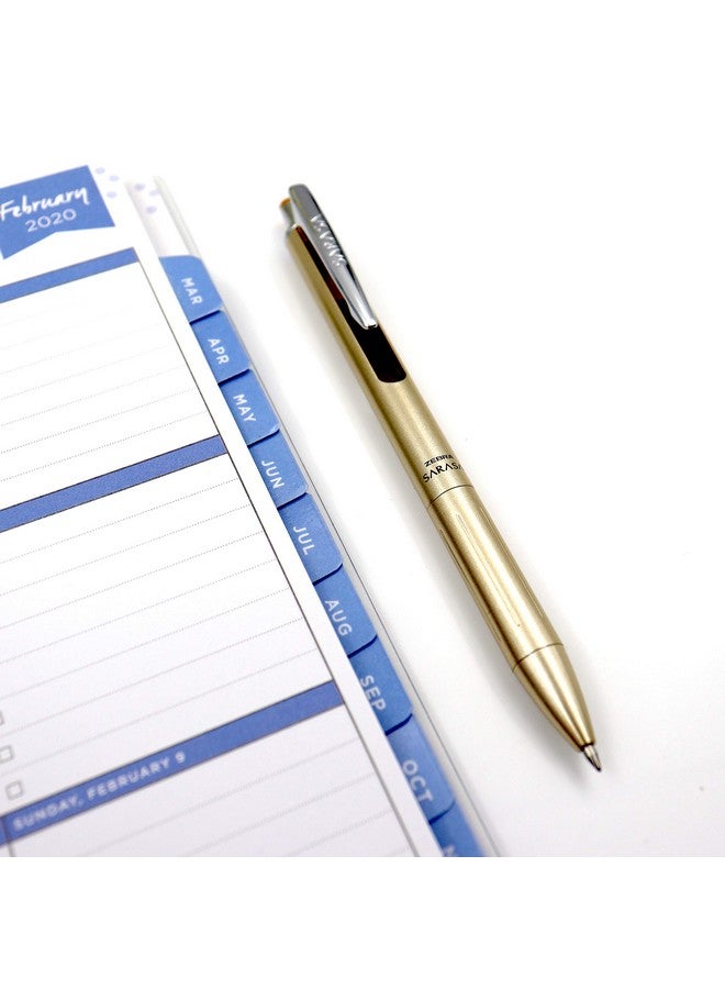 زيبرا بن قلم زيبرا ساراسا جراند، قلم حبر جل قابل للسحب، أسطوانة ذهبية، رأس متوسط، 0.7 مم، حبر أسود، عبوة واحدة (45511) - Image 5