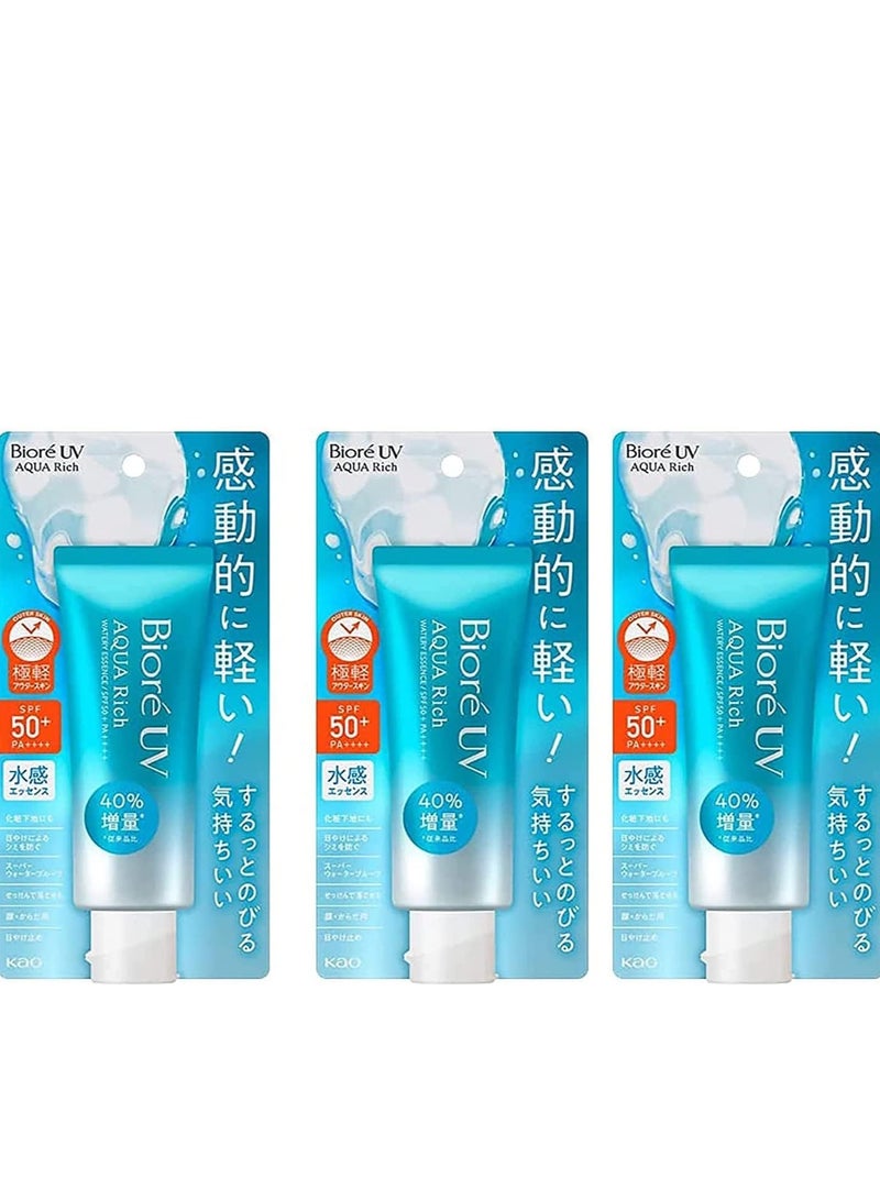 Bioré Biore UV Aqua Rich Watery Essence SPF50+/PA++++ (pack of 3) - Image 1