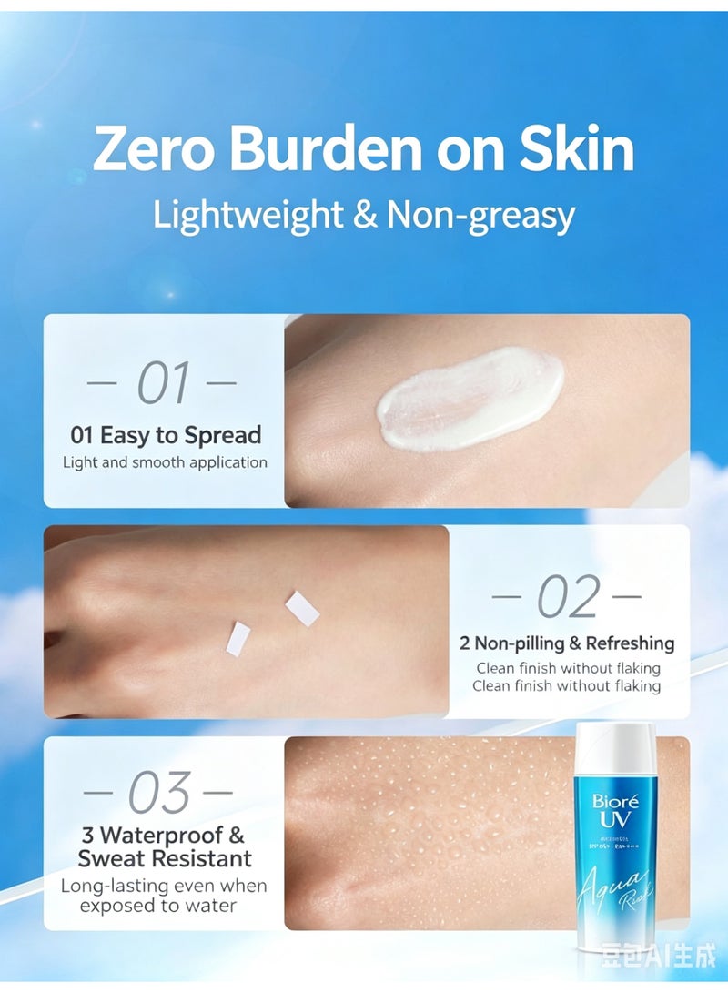 Biore UV Aqua Rich Watery Essence SPF50+/PA++++ (pack of 3) - Image 5