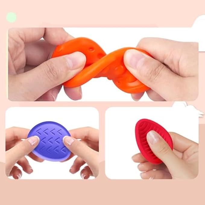 Nurnesy 6 Pack Soft Silicone Sensory Stones - Stress Relief Fingertip Toys for Kids - Ideal for Anxiety Relief and Creative Play - Image 2
