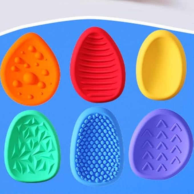 Nurnesy 6 Pack Soft Silicone Sensory Stones - Stress Relief Fingertip Toys for Kids - Ideal for Anxiety Relief and Creative Play - Image 3