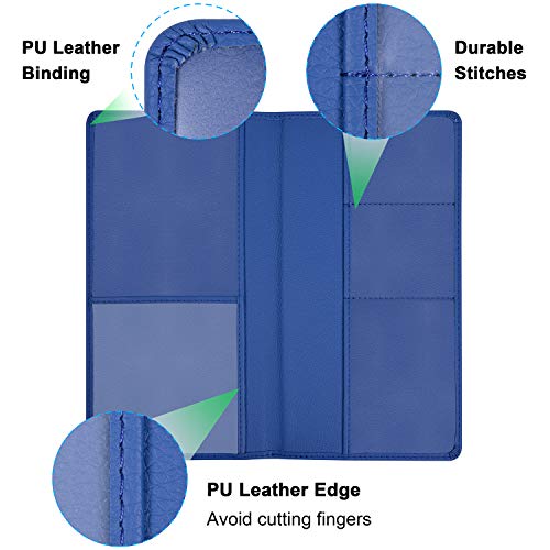 Wisdompro Car Registration and Insurance Holder - Premium PU Leather Vehicle Glove Box Organizer Wallet for Document, License, Card and Other Essentials (Blue) - Image 4