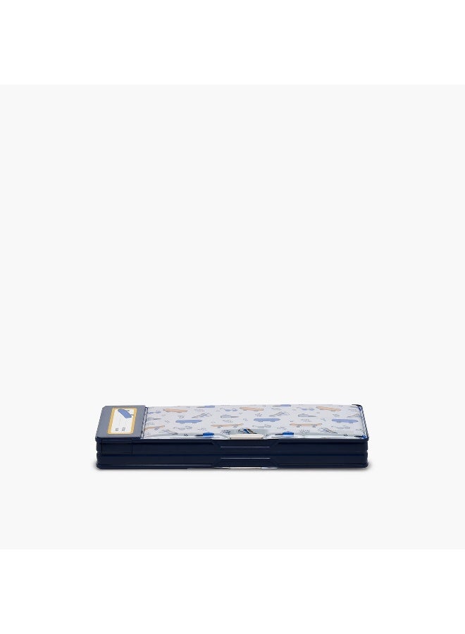 YOLO Pencil Case-Skateboard-2 Cmprts- (Plastic) Navy \ 3.8X26X9.5 - Image 3