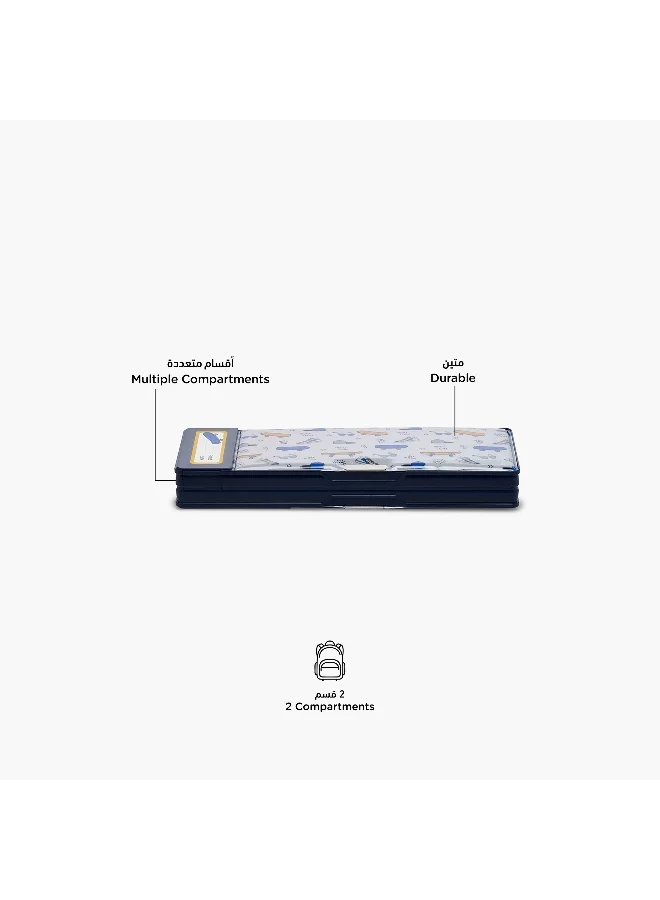 يولو Pencil Case-Skateboard-2 Cmprts- (Plastic) Navy \ 3.8X26X9.5