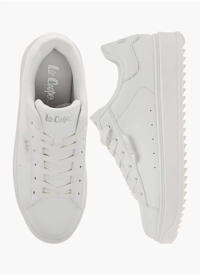 لي كوبر Women's Panelled Sneakers with Lace-Up Closure