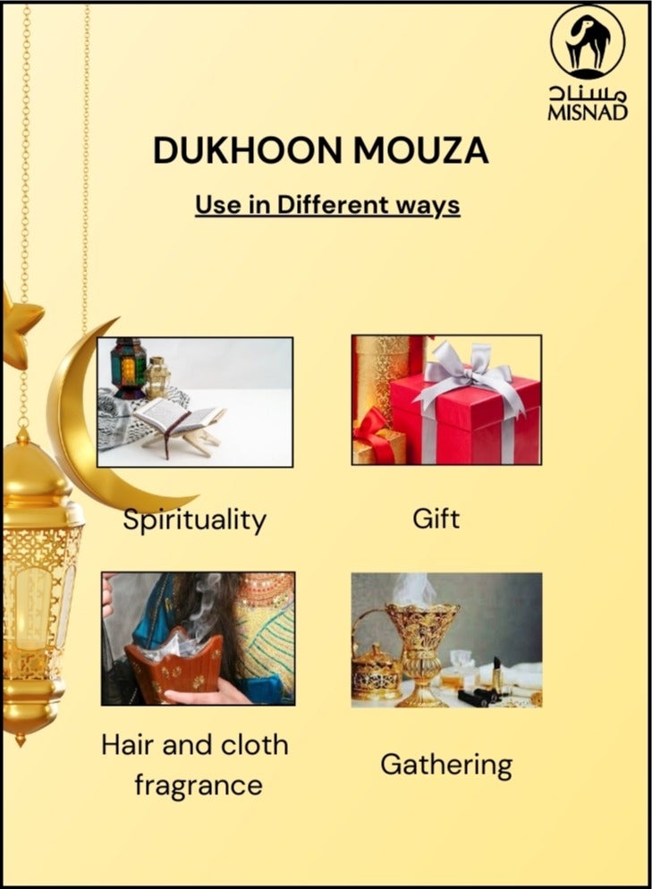 Misnad MISNAD DUKHOON MOUZA Arabic Incense – 150g Premium Bakhoor | Long-Lasting, Exquisite Fragrance for Home & Special Occasions - Image 4