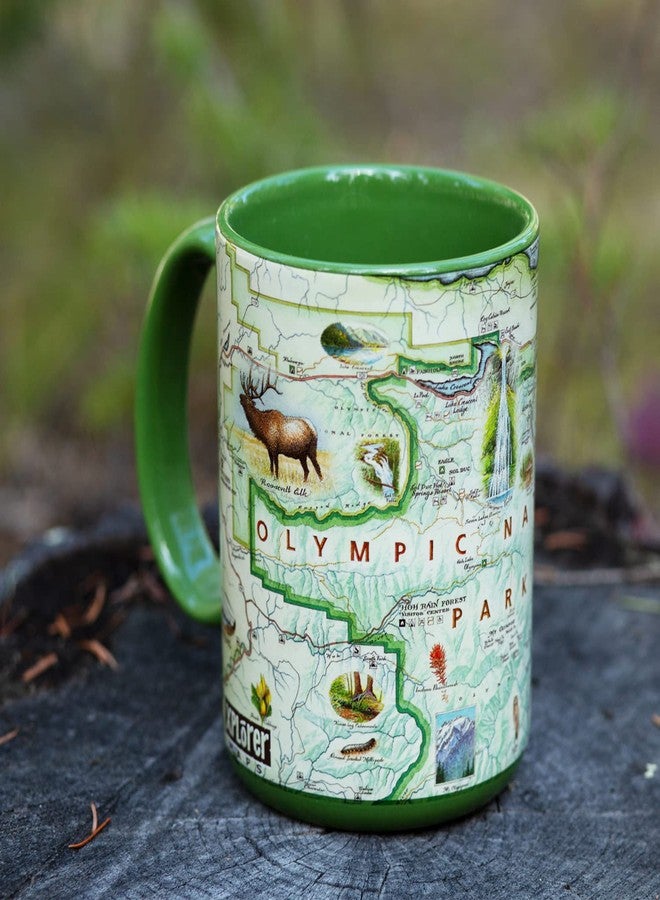 Xplorer Maps Olympic National Park Map Ceramic Mug (16oz) – BPA-Free Coffee Cup for Hot & Cold Drinks – Perfect for Office, Home, or Gift - Image 2