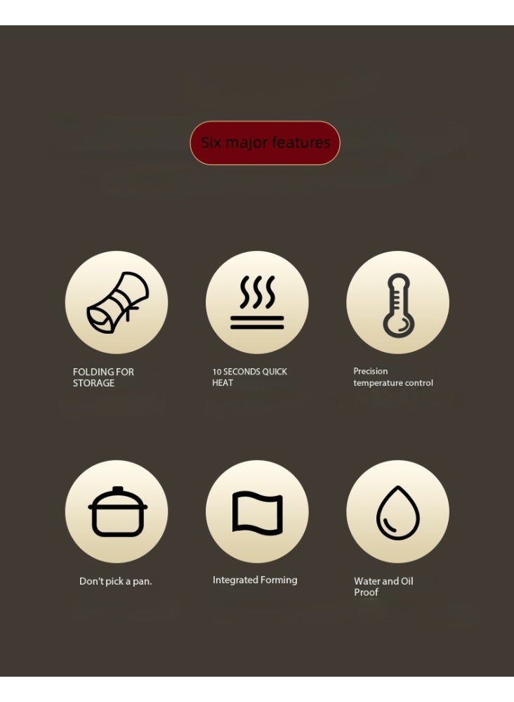 SKT Shiketro Portable Electric Heated Food Warmer, Roll-Up Silicone Electric Heated Food Warmer, Roll-Up Food Warmer, 3-Temperature Setting Rapid Heating Pad - Image 4