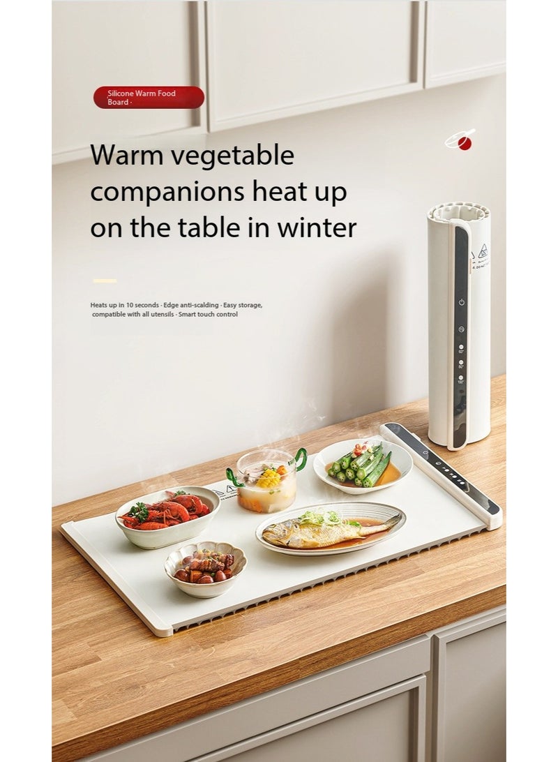 SKT Shiketro Portable Electric Heated Food Warmer, Roll-Up Silicone Electric Heated Food Warmer, Roll-Up Food Warmer, 3-Temperature Setting Rapid Heating Pad - Image 1