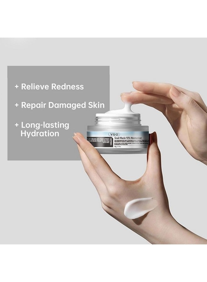 VGO Skin Care Set, with Snail Mucin 92% Moisturizer 1.76 Oz, Vitamin C Serum 1.01 Oz & Dual-Tube Facial Cleanser 3.52 Oz, 3 Step Skin Care Kit - Image 5