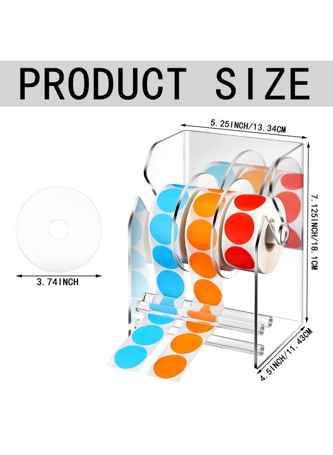 Geosar 1 Pc Adjustable Label Dispenser 3 Disks Sticker Roll Holder Sticker Dispenser Clear Label Roll Holder Acrylic Tape Dispenser Sticker Holder Organizer Label Stand For Office Home Desktop - Image 3
