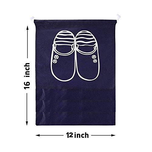 Lify Portable Travel Shoe Bags Shoe Organizer Space Saving Storage Bags- Aqua Blue, Navy Blue,Green, Grey, Orange & Pink 16 X 12'' Inches-6 Piece Pack - Image 4