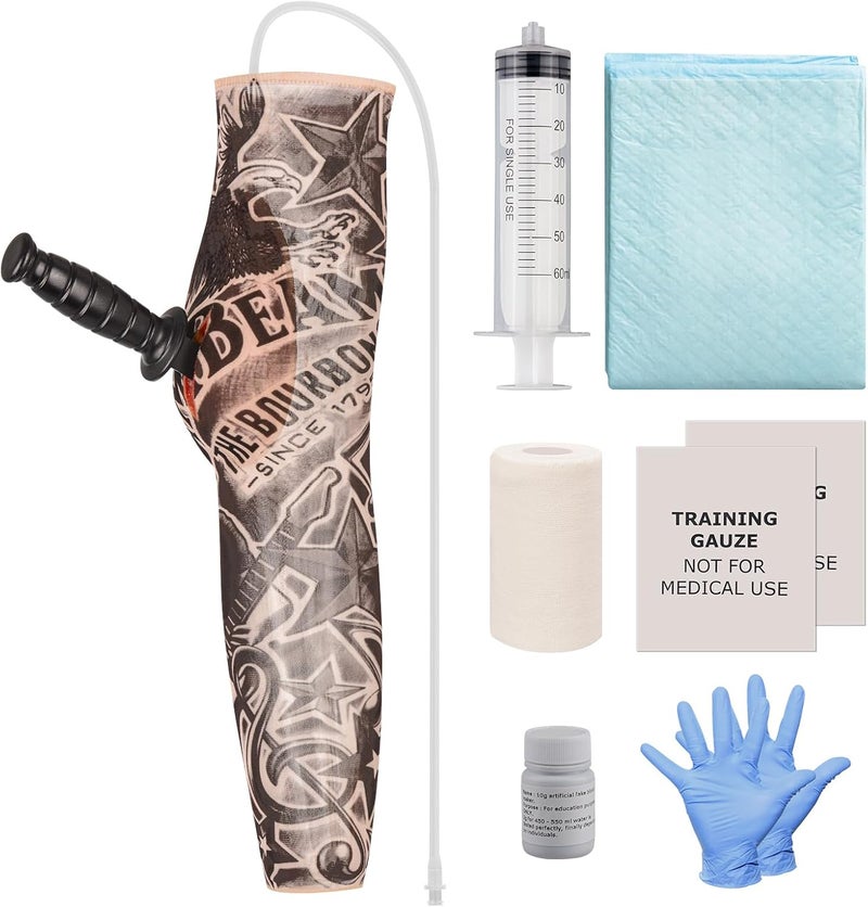 MedEduQuest Wearable Arm Sleeve Knife Wound Training Kit First Aid PersonnelFirst Aid Training Medical Education - Image 1