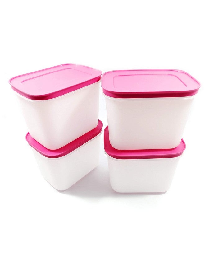 Tupperware توبيروير. حاوية بلاستيكية مع منديل - 1.1 لتر، مجموعة من 4، أبيض - Image 1