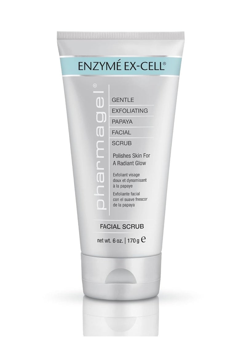 Pharmagel Pharmagel Enzyme Ex-Cell - Gentle Papaya Face Exfoliator Scrub for All Skin Types - 6 Ounces  - Image 1