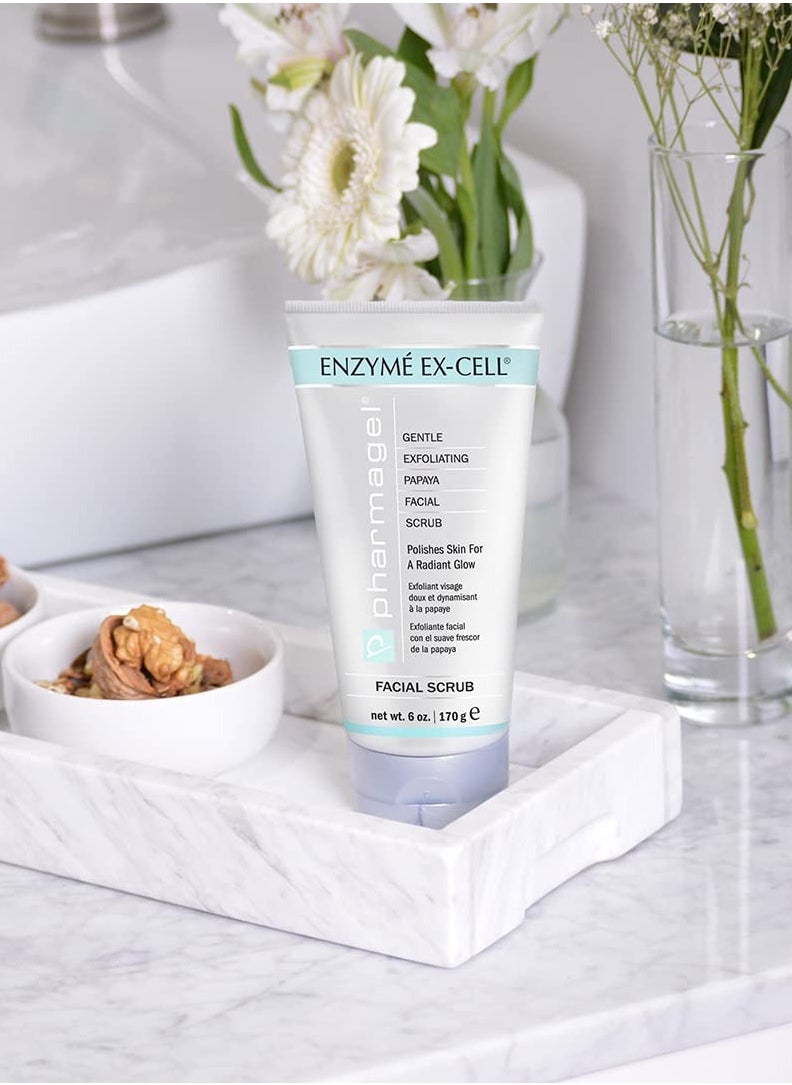 Pharmagel Pharmagel Enzyme Ex-Cell - Gentle Papaya Face Exfoliator Scrub for All Skin Types - 6 Ounces  - Image 2