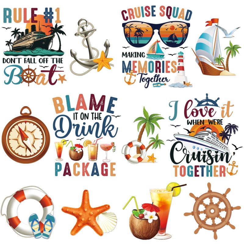 Dazoratix Cruise Door Decorations Magnetic - 12 Pcs Retro Ship Cabin Anchor Magnets Funny Sea Navigation Stickers Stateroom Fridge Refrigerator Decals for Summer Carnival Party Accessories Car Decor - Image 1