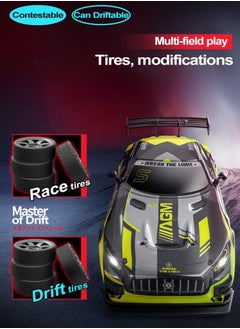 Harvestoy Harvestoy 1:16 RC Drift Car, 25KM/H 4WD High Speed Remote Control Cars for Kids, with LED Lights, Two Batteries, Extra Tires, Drift RC Cars for Adults  - Image 3