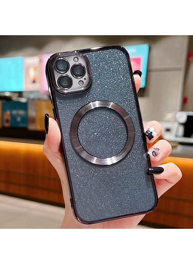 Zaboon Case For iPhone 12 Pro Electroplating Pure Color Glitter Powder MagSafe Phone Case - Image 1