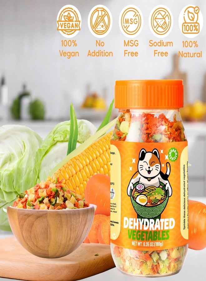 Egcina Dehydrated Dried Vegetables Ramen Toppings - 6.35oz Natural Mixed Vegetable Flakes, Noodle Soup, No Gluten& No Allergen, Freeze Dry Veggie for Cooking, Emergency Supply - Image 4