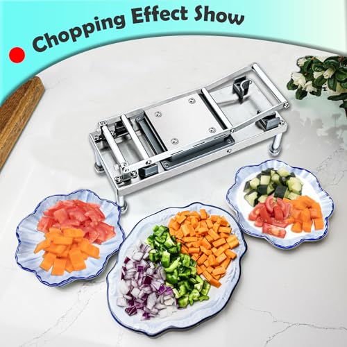 Moeuonb Stainless Steel Vegetable Chopper with 4 Blades Pro Food Chopper with Container Veggie Salad Onion Chopper Potato Dicer Tomato Cutter - Image 3