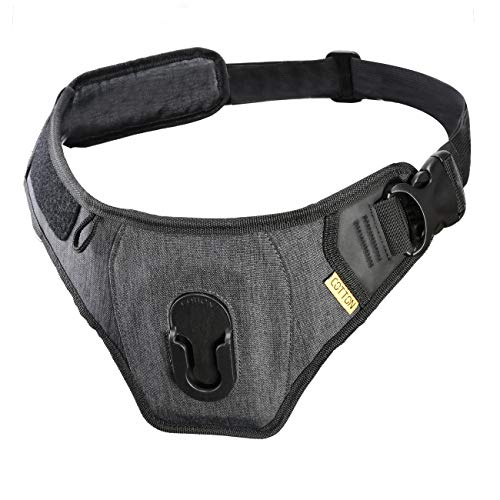 Cotton Carrier Slingbelt with Tether for One Camera. Camera Harness for Hiking and Traveling for Hands-Free Carrying - Image 1