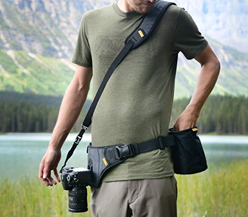 Cotton Carrier Slingbelt with Tether for One Camera. Camera Harness for Hiking and Traveling for Hands-Free Carrying - Image 3