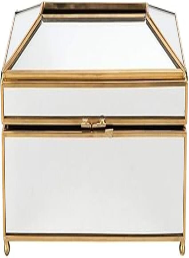 Rectangular Paper Tissue Box Holder Clear Glass or Mirror Decorative Facial Tissues Cube Boxes Napkin Storage Organizer for Dresser Bathroom Bedroom Car Bar Restaurant (9.1 x 4.7 x 4.3in)(Mirror)