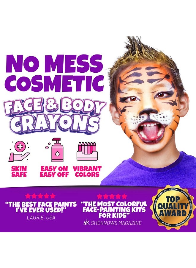 Blue Squid Face Paint Crayons For Kids 36Pcs Xl Non Toxic, Washable Body Paint Crayons Our Face Painting Kit Makeup Sticks Are Easy To Use, Safe For Sensitive Skin And Perfect For A Kids Party - Image 2