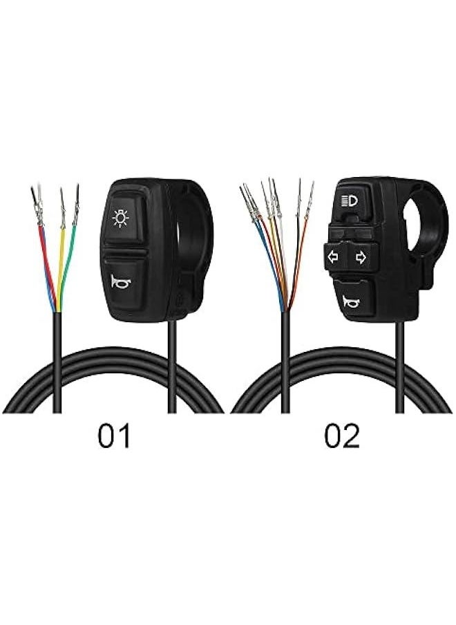 Generic - Motorcycle Head Light Turn Switch, Ebike Lamp and Horn Control Turn Signal Light Switch 3-in-1 Light Horn Turn Switch Signal on(02) - Image 1