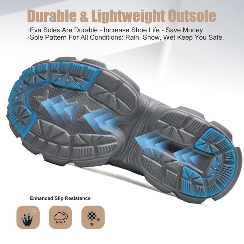 Hogent Steel Toe Shoes for Women Men Wide Non Slip Composite Work Sneakers Indestructible Comfortable Safety Tennis Shoes Lightweight Breathable Construction Sneakers Puncture Proof Ergonomic Design - Image 2