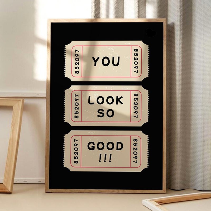 TNESSENTIAL You Look So Good Ticket Print Art Canvas Poster, Trendy Ticket Wall Art, Apartment Aesthetic Decor, Retro Home Decor, Printed Gift - Image 5