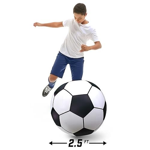 GoFloats Giant Inflatable Soccer Ball - Made From Premium Raft Grade Vinyl, Black & White 2.5 ft - Image 3