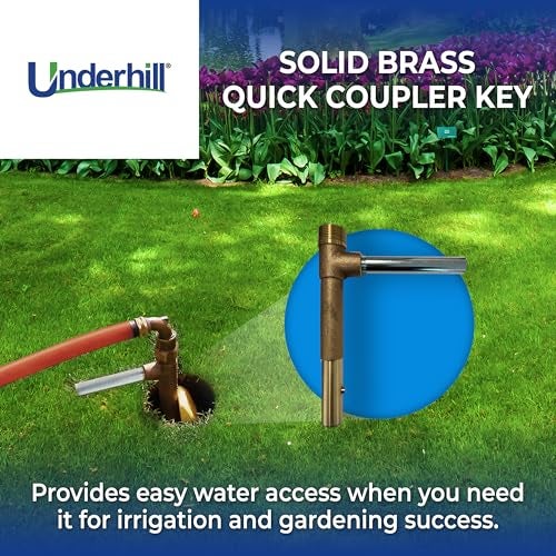 Underhill Quick Coupler Key Tool for Coupler Valve, 1-Inch MPT x 3/4-Inch FPT Outlet, Sprinkler Garden Irrigation System, Solid Brass, QK-100 - Image 2