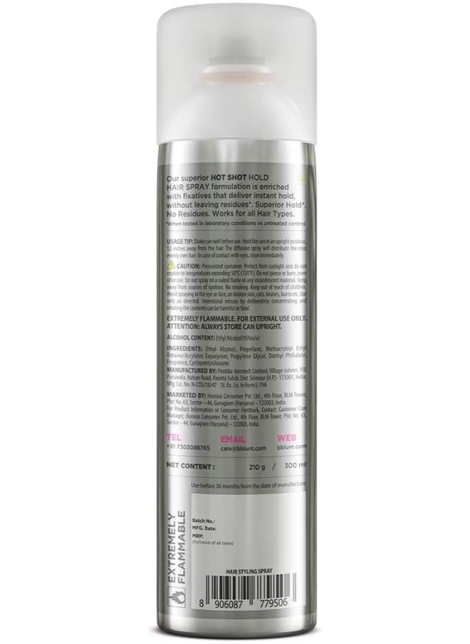 BBLUNT BBLUNT Hot Shot Hold Spray for Instant & Firm Hold - 300 ml  - Image 2