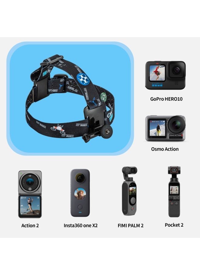 Action3/4/Insta360 Ace Pro First Person View Headband Shooting Stand GoPro 8/9-Color:Blue - Image 1