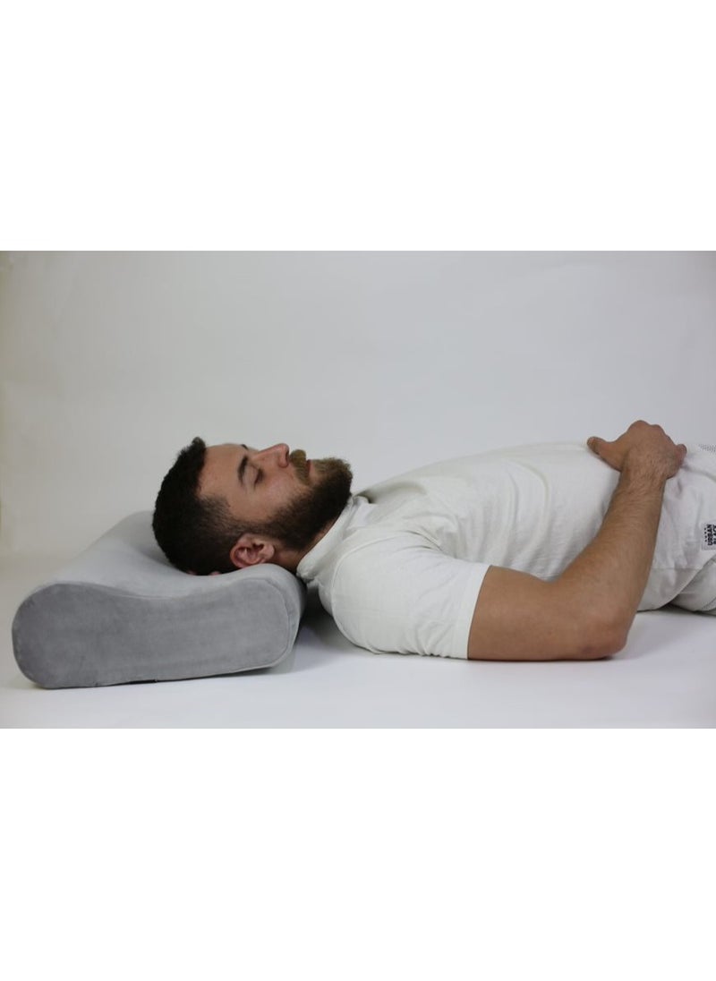 ماكس كمفورت مخدة  طبية من الميموري فوم أمريكى للوقاية من آلام الرقبة , 50 * 30 * 11, رمادي  - Image 4